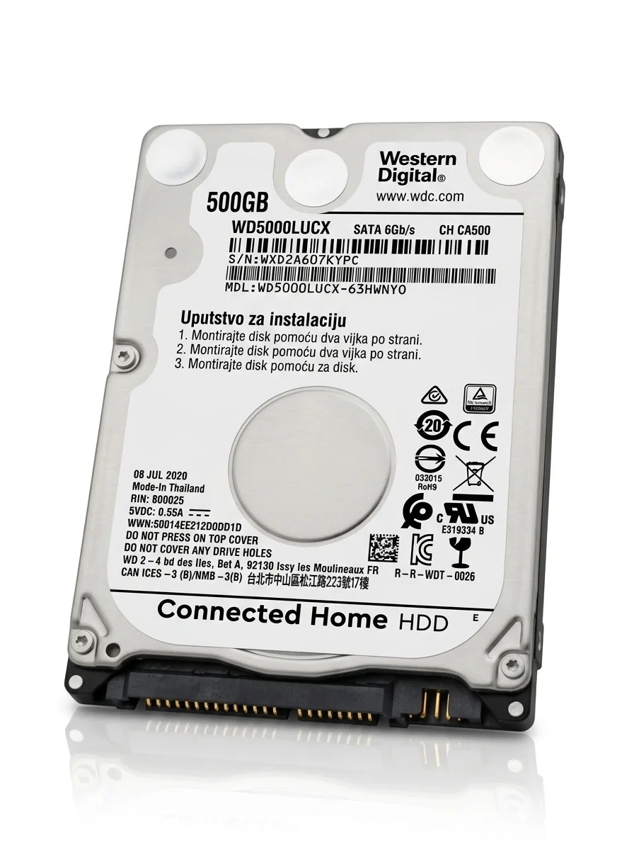 Western Digital 500 GB 2.5″ SATA hard disk